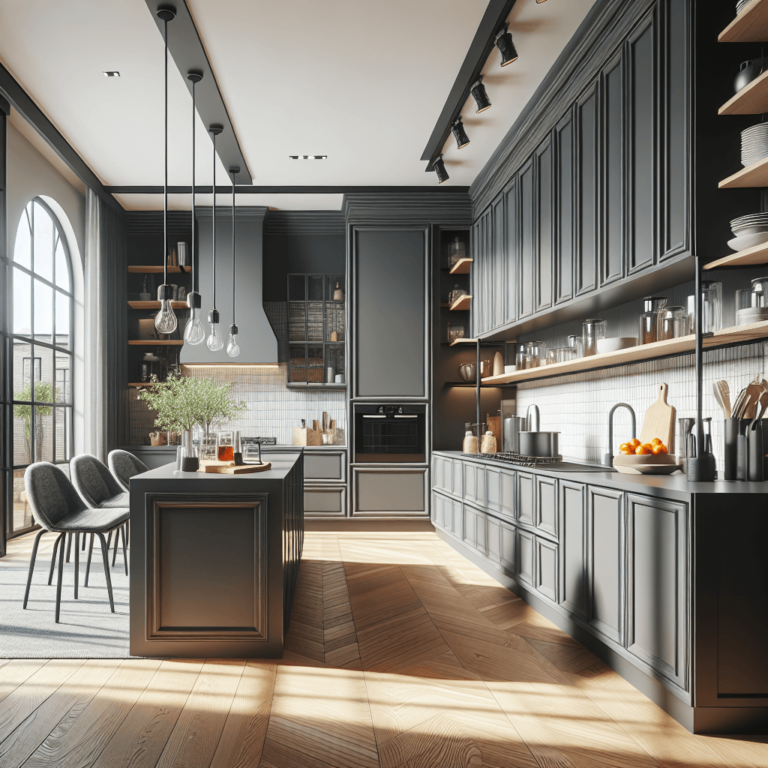 anthrazitfarbene Amerikanische Küche-Hannover