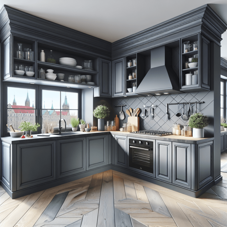 anthrazitfarbene Eck-Küche-Hannover