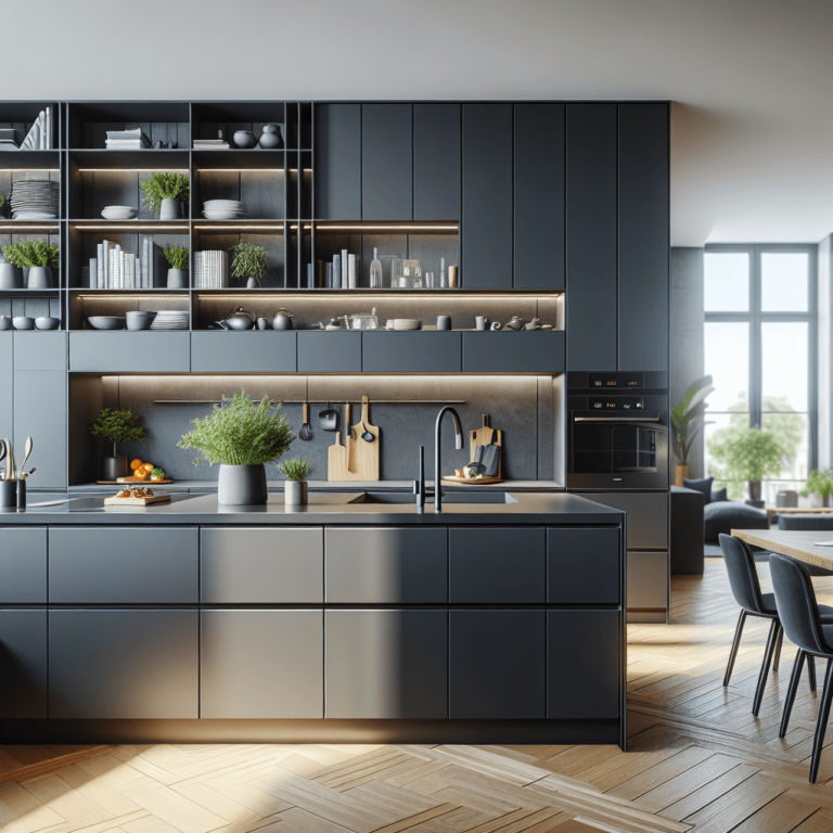 anthrazitfarbene Einbauküche-Hannover