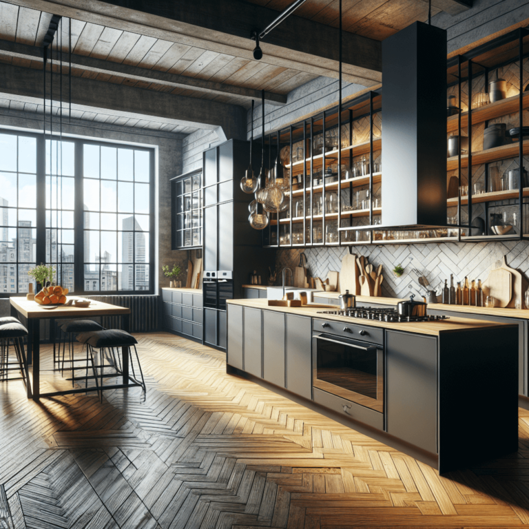 anthrazitfarbene Küche im Loftstil-Hannover