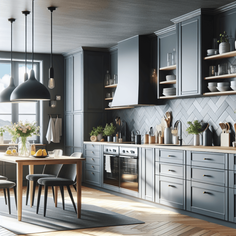anthrazitfarbene Küche im skandinavischen Stil-Hannover