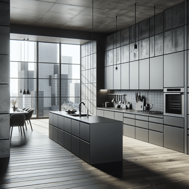 anthrazitfarbene Minimalismus Küche-Hannover