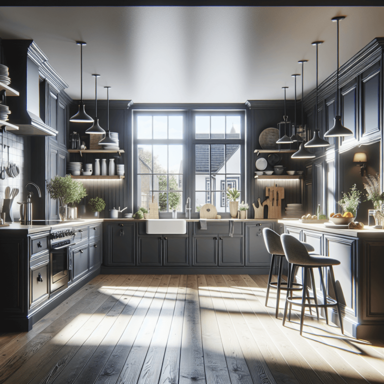 anthrazitfarbene Wohnküche-Hannover