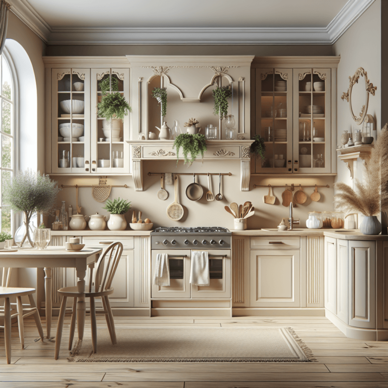 beige Küche im Shabby Chic Stil-Hannover