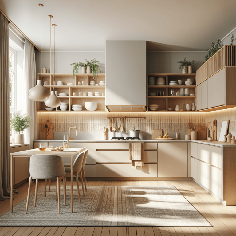 beige Küche im skandinavischen Stil-Hannover