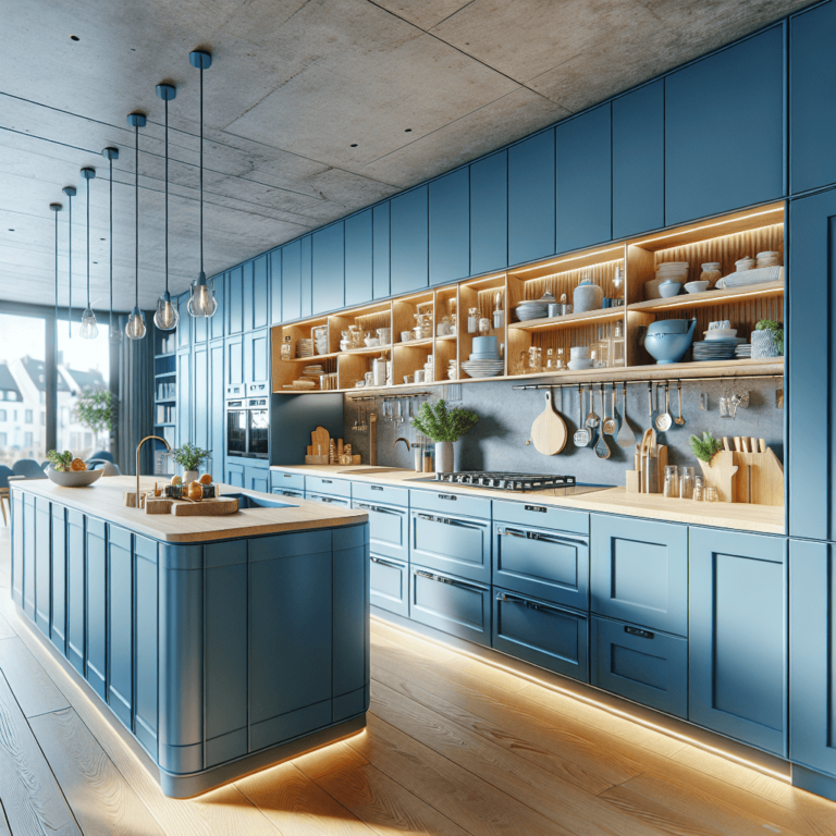 blaue Einbauküche-Hannover
