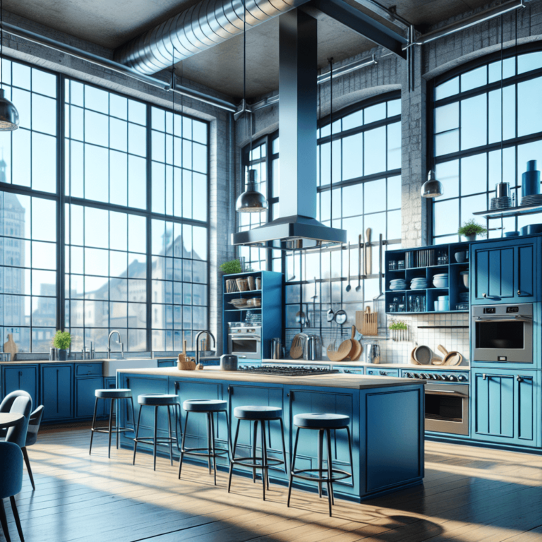 blaue Industrielle Küche-Hannover