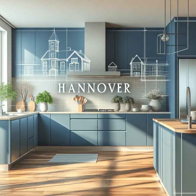 blaue Küche in L-Form-Hannover