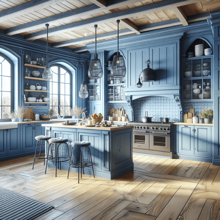 blaue Landhausküche-Hannover