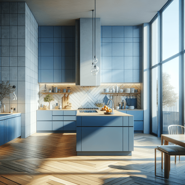 blaue Minimalismus Küche-Hannover