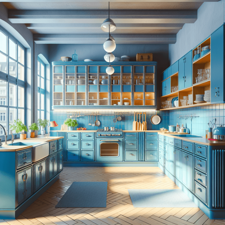 blaue Retro Küche-Hannover