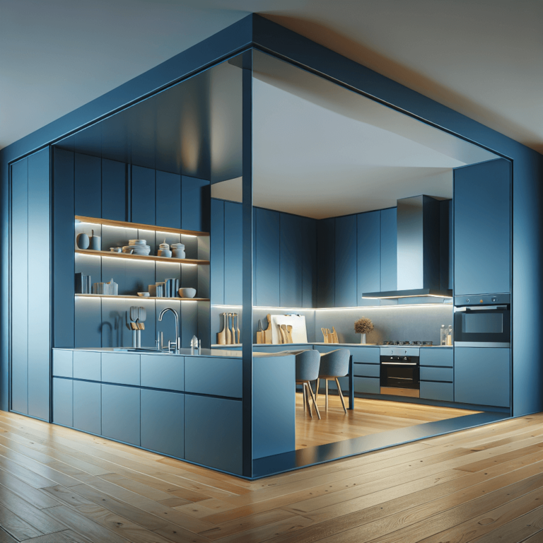 blaue Singleküche-Hannover