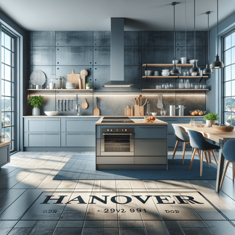 blaugraue Design Küche-Hannover