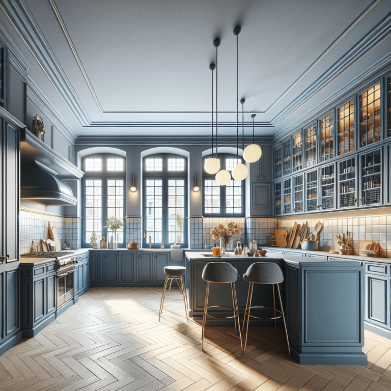 blaugraue Küche im Art-Deco-Stil-Hannover