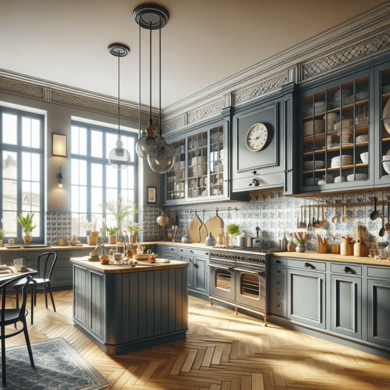 blaugraue Retro Küche-Hannover