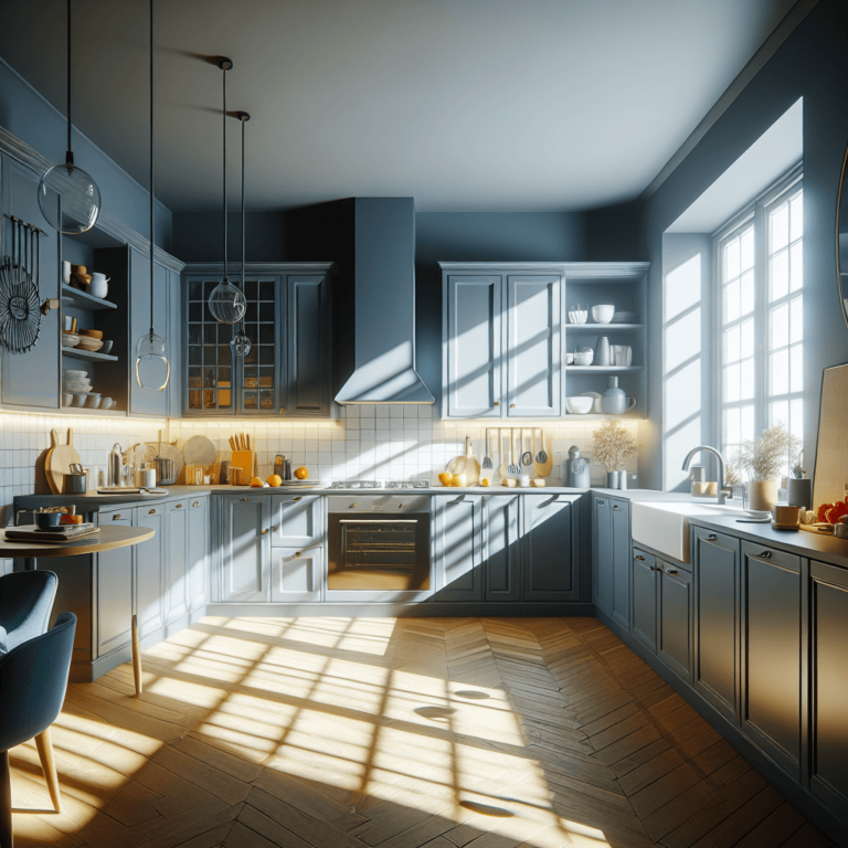 blaugraue Singleküche-Hannover