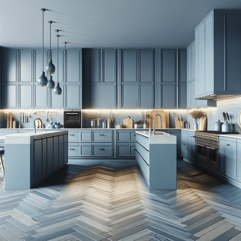 blaugraue mehrzeilige Küche-Hannover