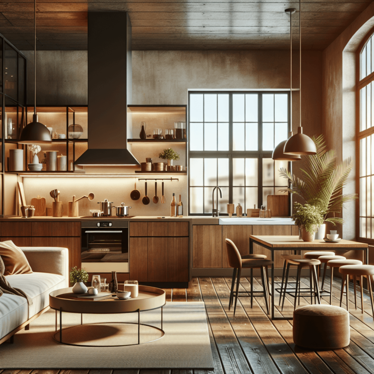 braune Küche im Loftstil-Hannover