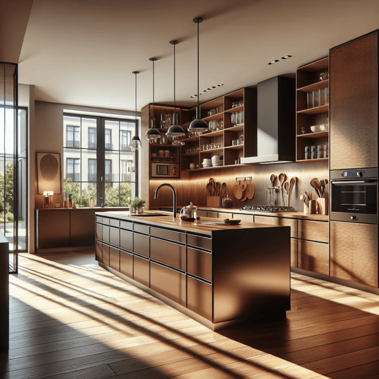 braune Küche in L-Form-Hannover