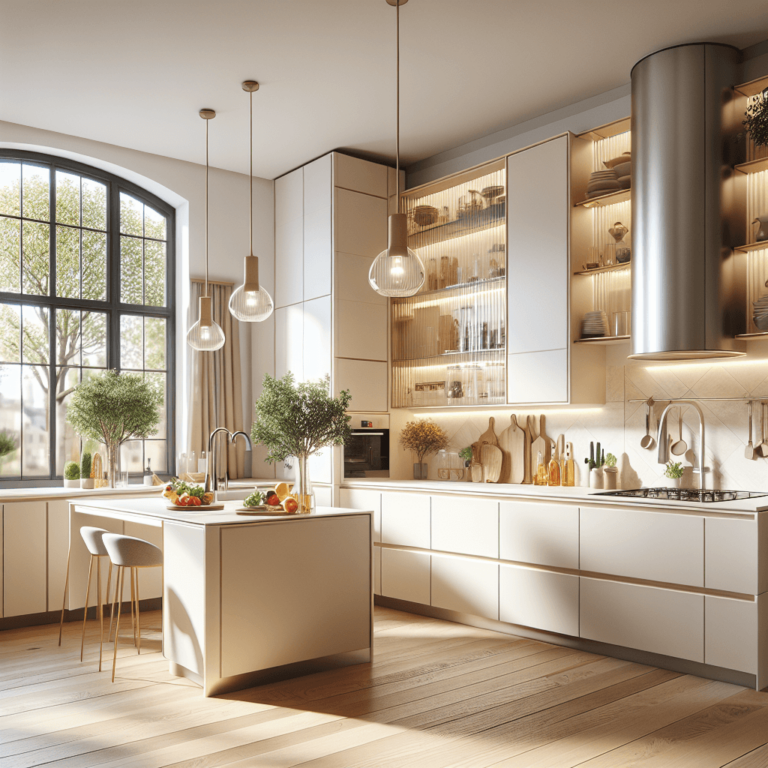 cremefarbene Küche in L-Form-Hannover