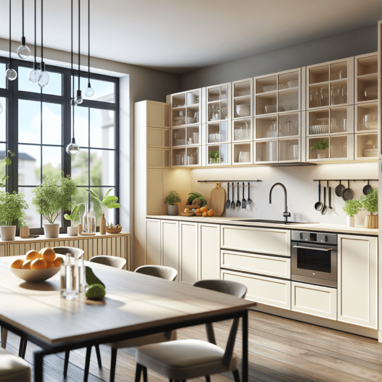 cremefarbene einzeilige Küche-Hannover