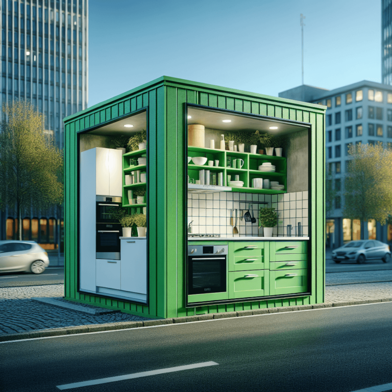 grüne Freistehende Küche-Hannover