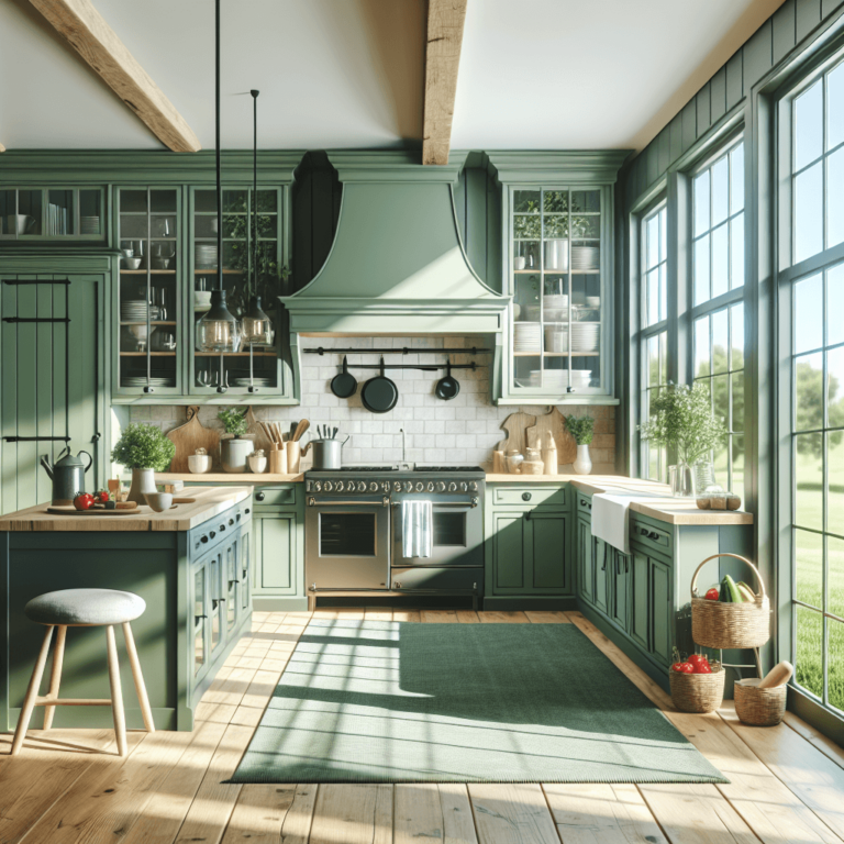grüne Küche im Bauernhausstil-Hannover