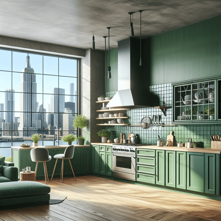 grüne Küche im Loftstil-Hannover