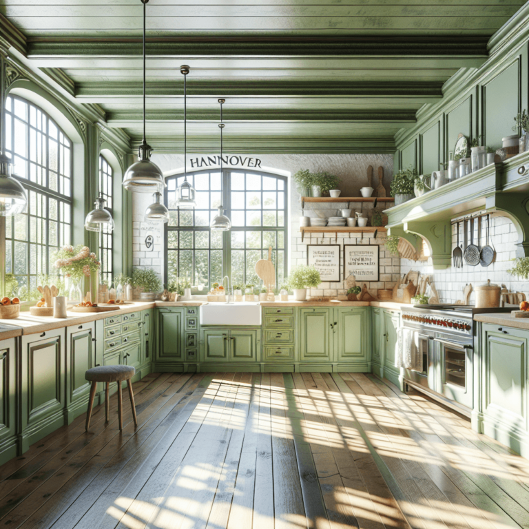 grüne Küche im Shabby Chic Stil-Hannover