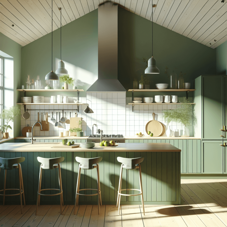 grüne Küche im skandinavischen Stil-Hannover