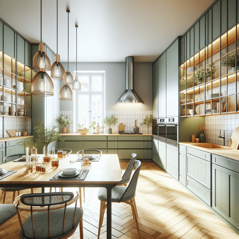 grüne einzeilige Küche-Hannover