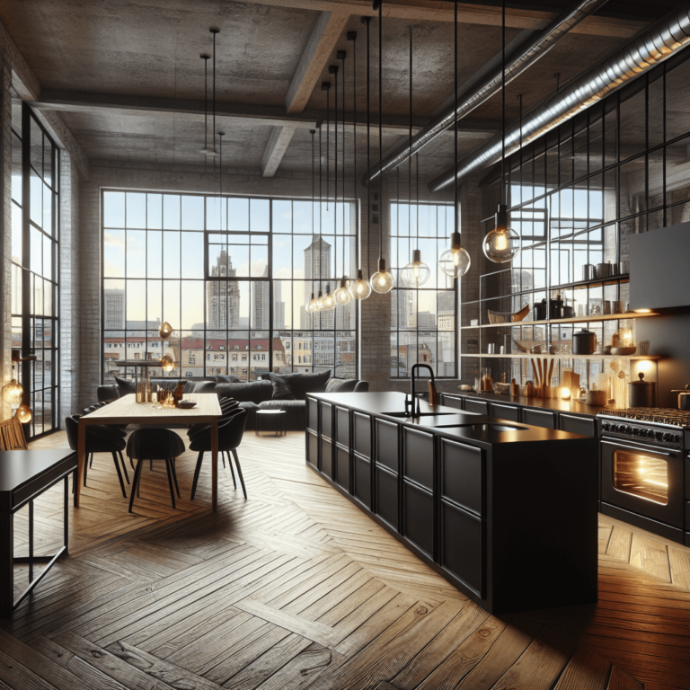 schwarze Küche im Loftstil-Hannover