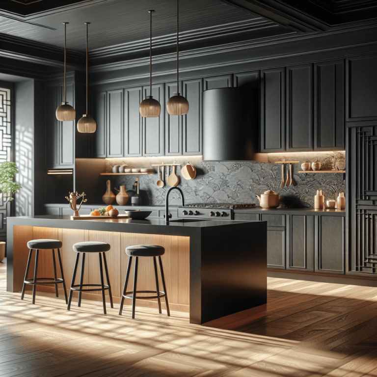 schwarze Küche im asiatischen Stil-Hannover