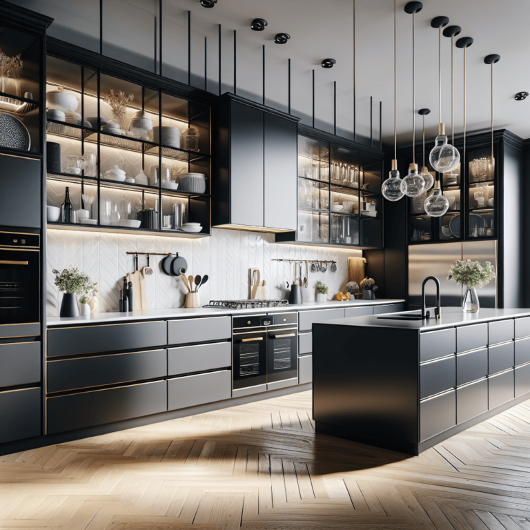 schwarze Küche im skandinavischen Stil-Hannover