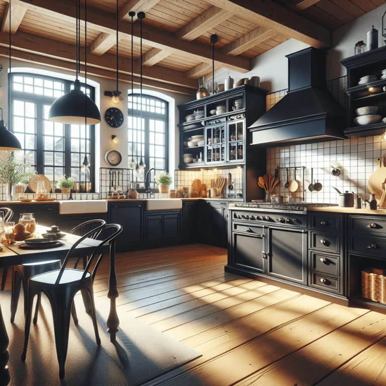 schwarze Landhausküche-Hannover