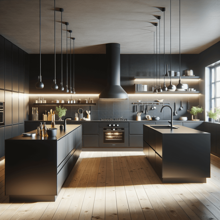 schwarze Minimalismus Küche-Hannover
