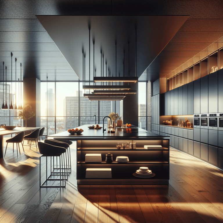 schwarze Schwebende Küche-Hannover