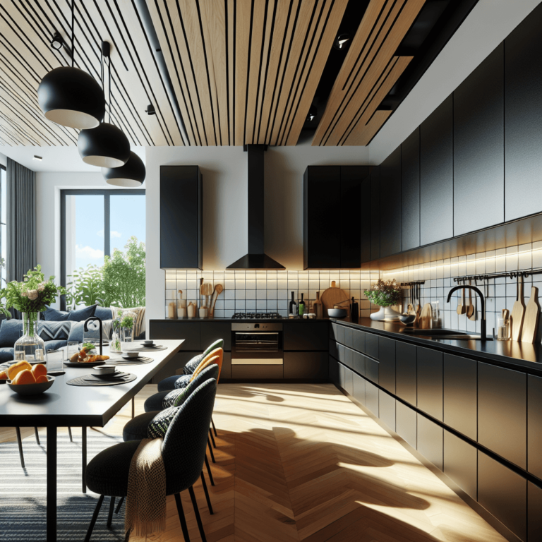 schwarze einzeilige Küche-Hannover