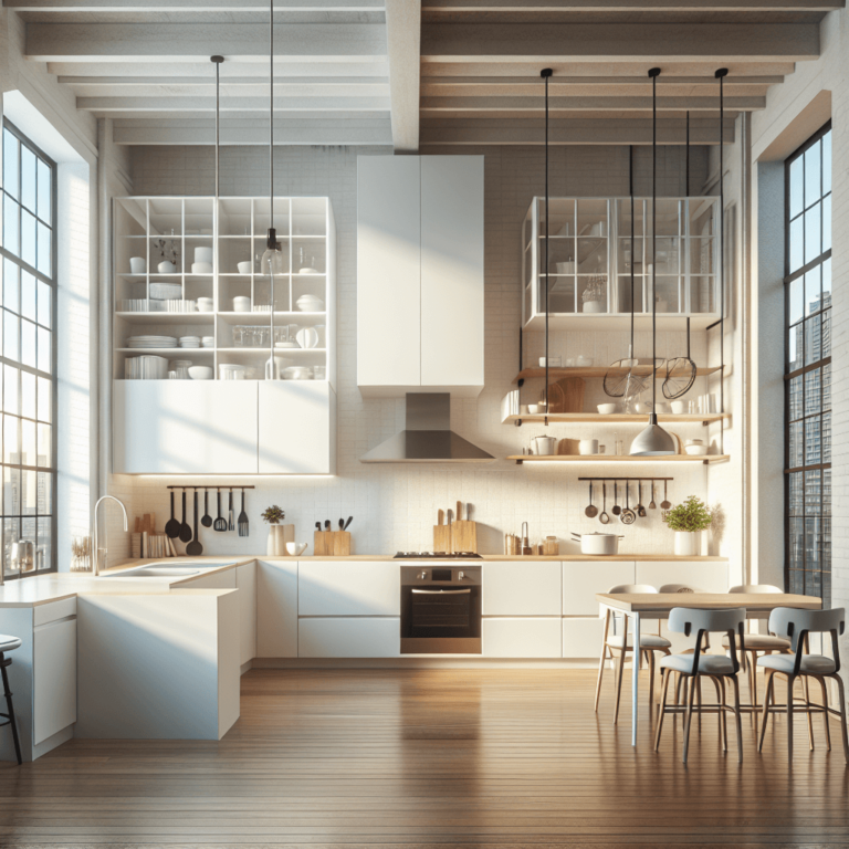 weiße Küche im Loftstil-Hannover