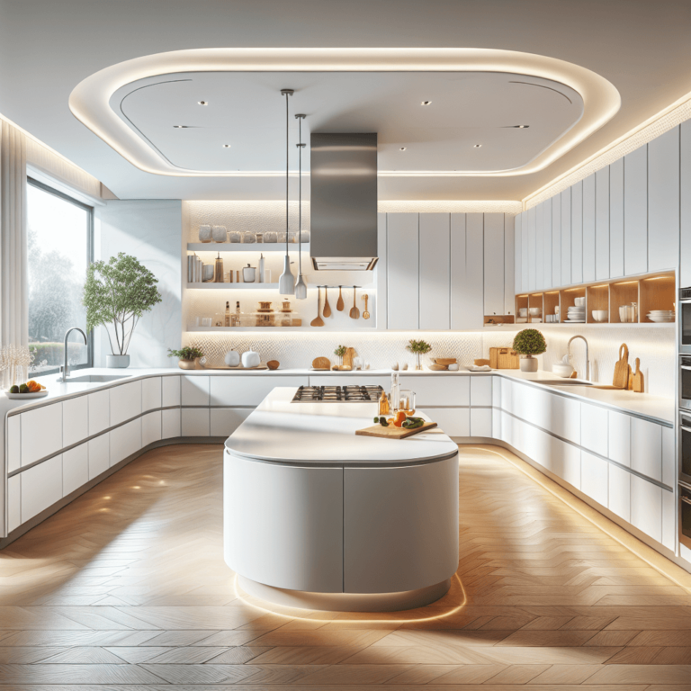 weiße Küche in G-Form-Hannover