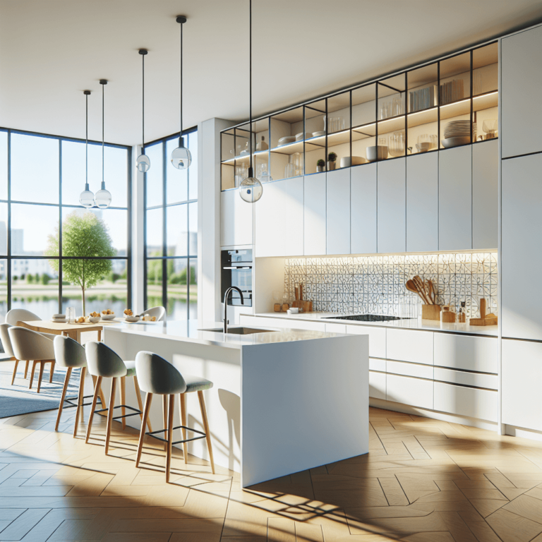 weiße einzeilige Küche-Hannover